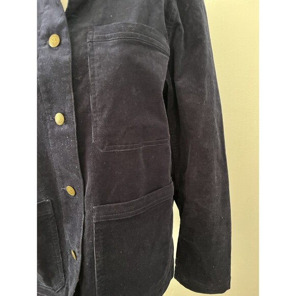 Navy Blazer Crushed Velvet Draper James Jacket With Pockets Size Medium - Picture 8 of 8